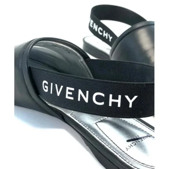 GIVENCHYBlack Rivington Logo Slingback Flats Size EU:37.5